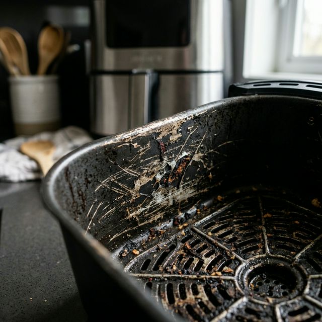 Cesta de air fryer detalhada